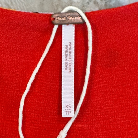 Free People "Time On My Side" Red Floral Print Wrap Dress - Picture 4 of 7